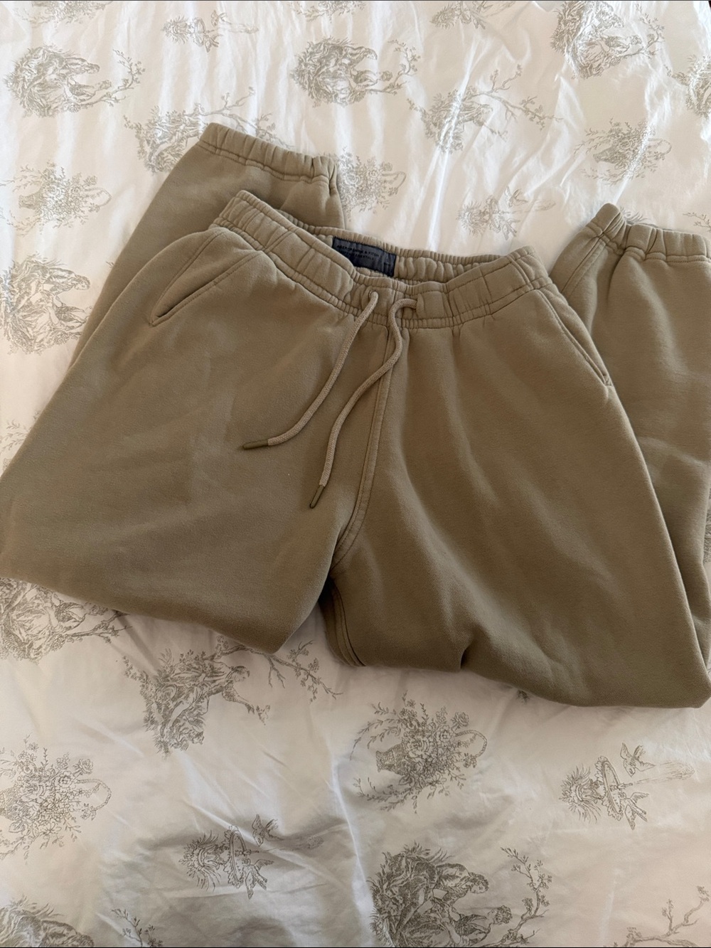 Abercrombie & Fitch Men's Drawstring Sweatpants in Olive Drab